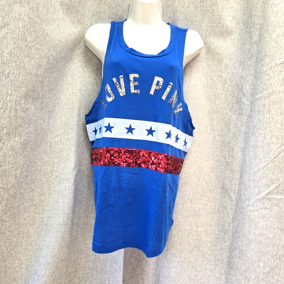 Rhtf - Victoria's Secret Pink Bling Sequin Tank Top Size Medium